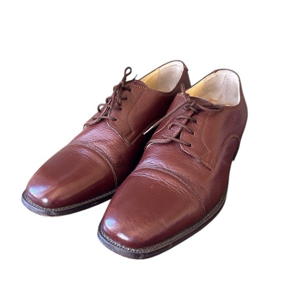 Ciro Lendini Men's‎ Luxury Brown Italian Leather Lace Up Oxfords Size 42